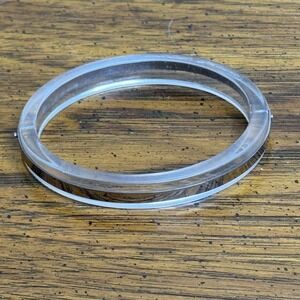 Vintage Clear Silver‎ Bangle Bracelet Spacer Plastic Lucite Acrylic